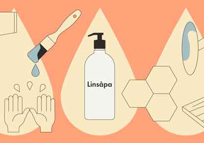 Linoljes&aring;pa p&aring; ritad grafik